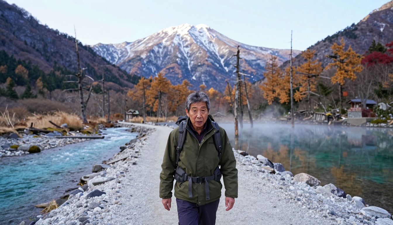 Illustration of the trail at Kamikochi — Japanese Alps