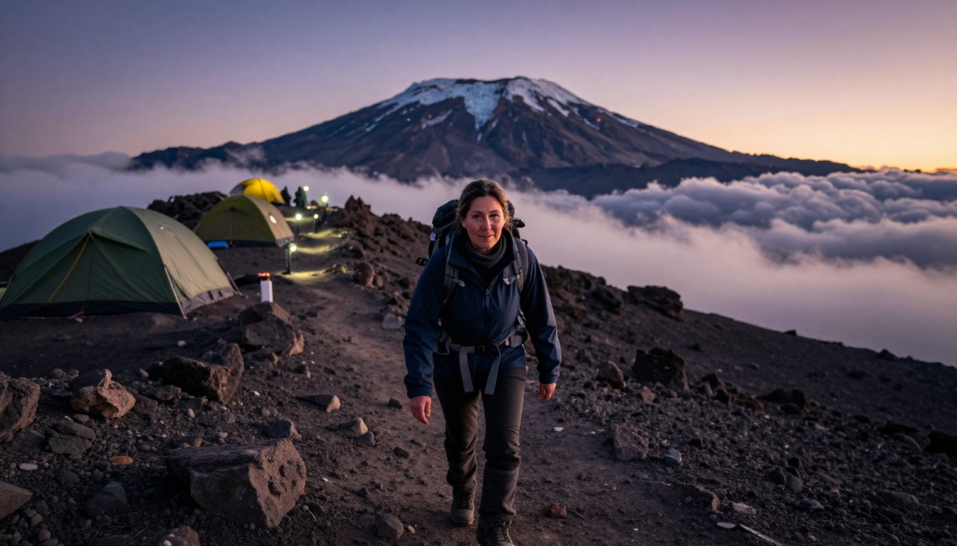 Illustration of the trail at Kilimanjaro — Barafu & the Summit