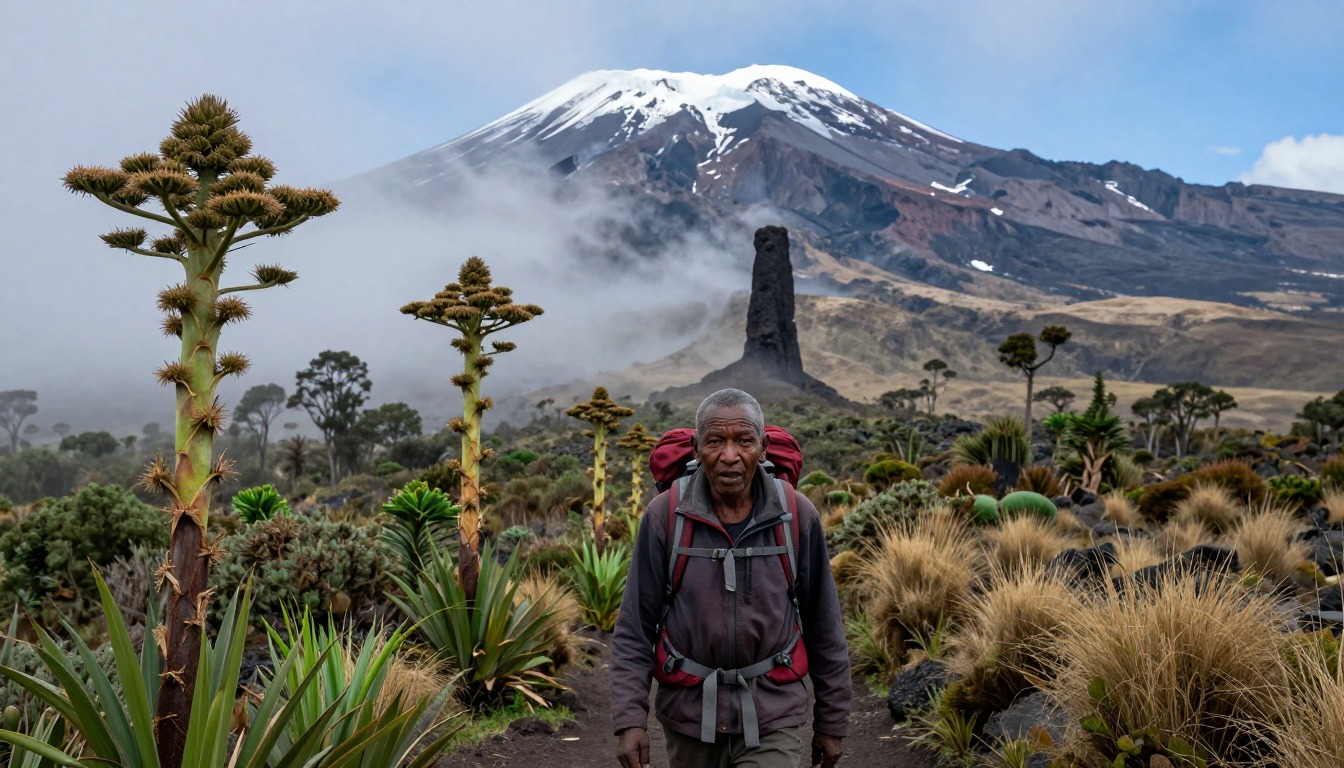 Illustration of the trail at Kilimanjaro — Machame Route