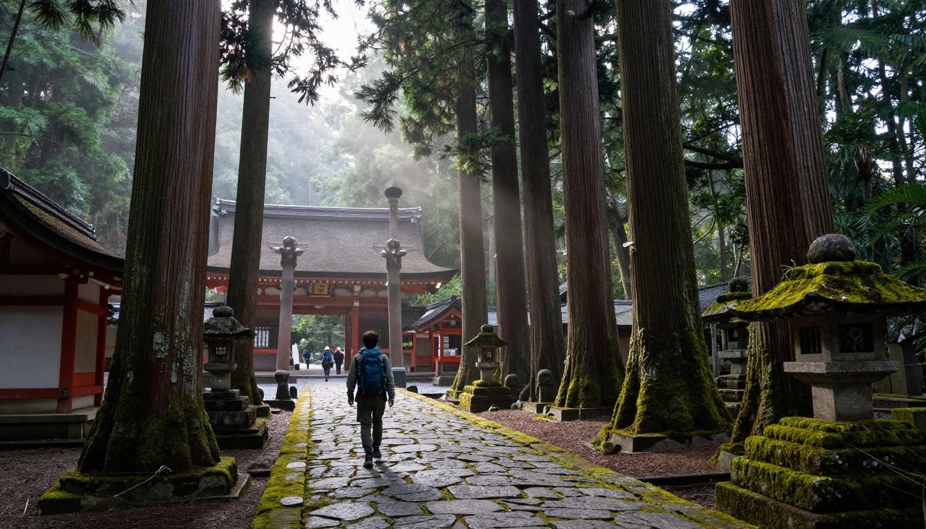 Illustration evoking Kumano Kodo — Nakahechi