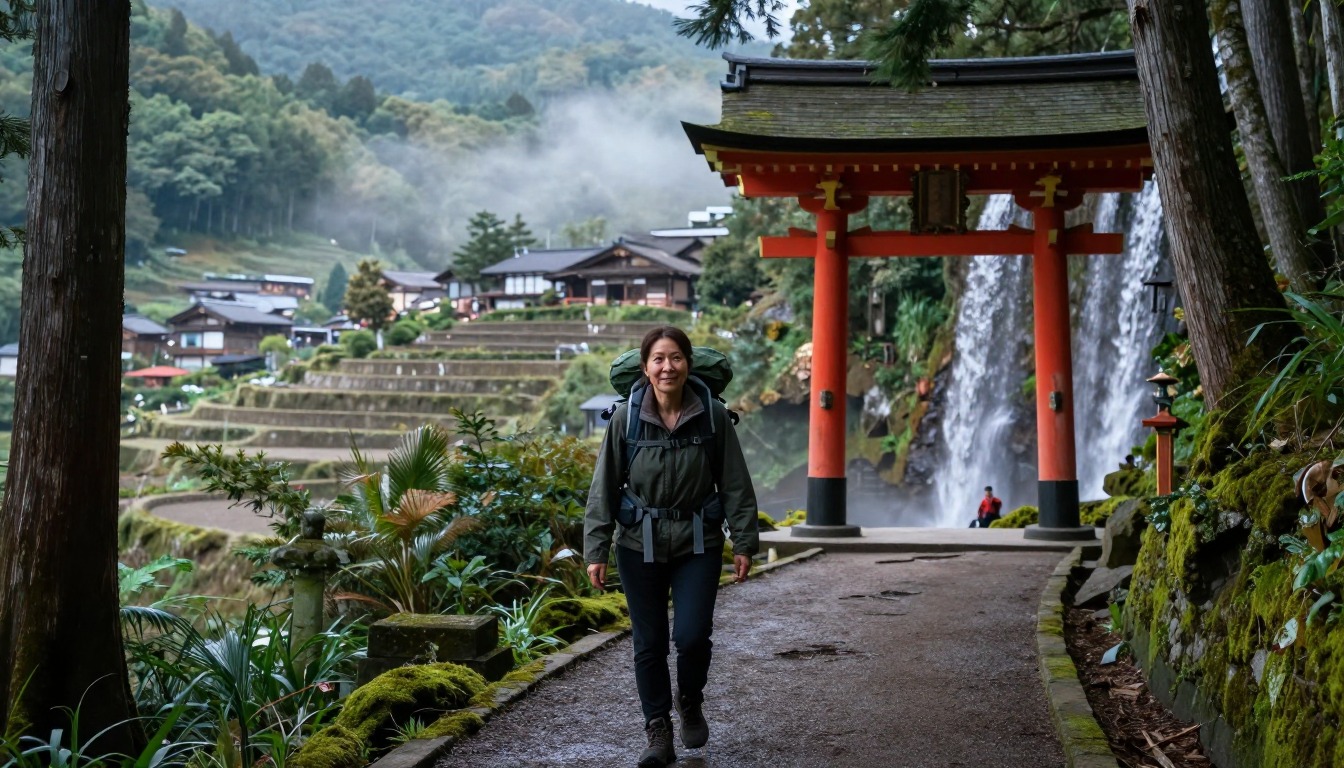 Illustration of the trail at Kumano Kodo — Nakahechi