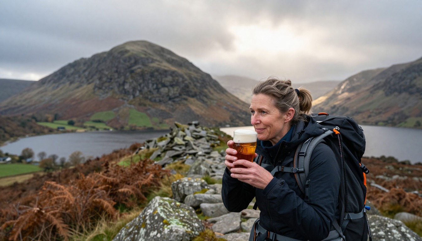 Illustration capturing a moment at Lake District — Striding Edge & Scafell Pike