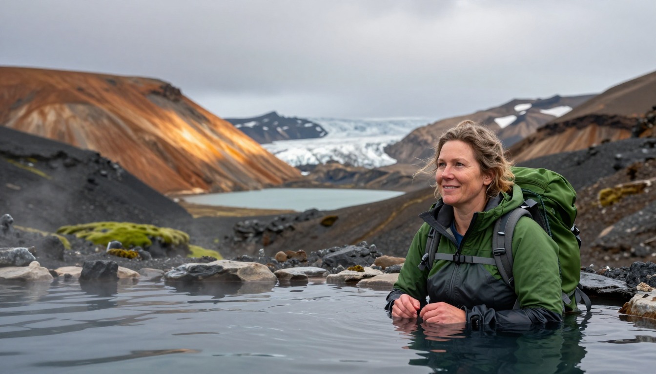 Illustration capturing a moment at Laugavegur Trail — Iceland