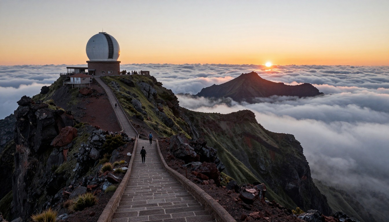 Illustration evoking Madeira — Pico do Arieiro to Pico Ruivo