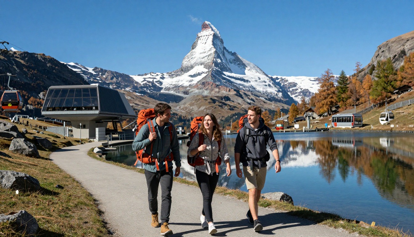 Illustration of the trail at Matterhorn — Five Lakes Walk