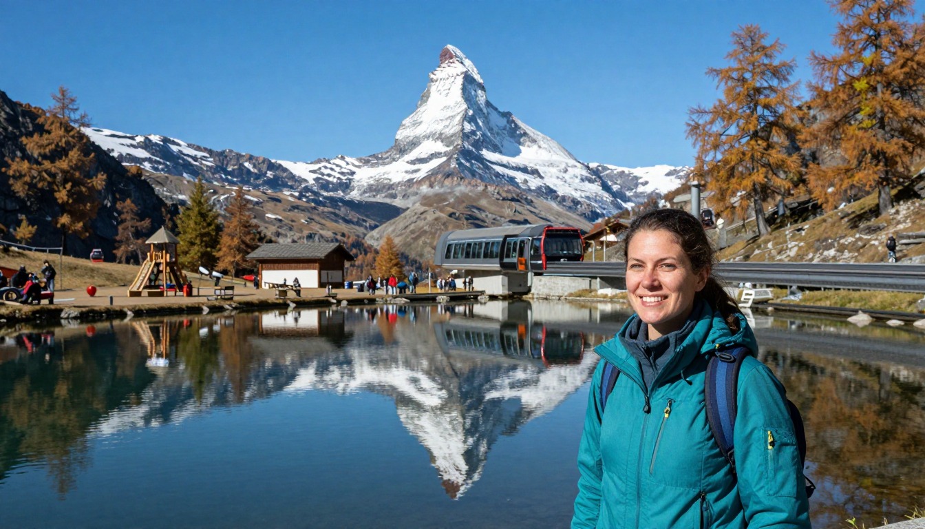 Illustration capturing a moment at Matterhorn — Five Lakes Walk