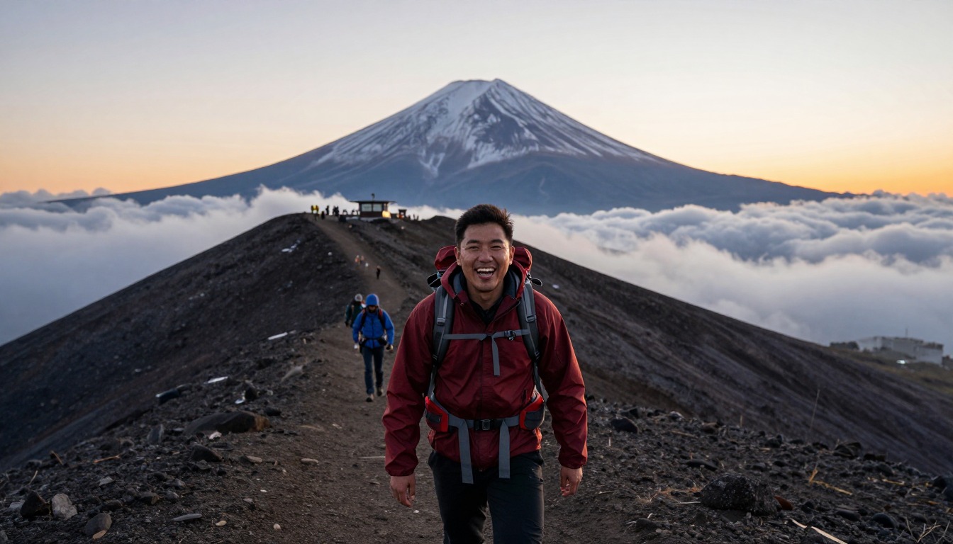 Illustration of the trail at Mount Fuji — Yoshida Trail