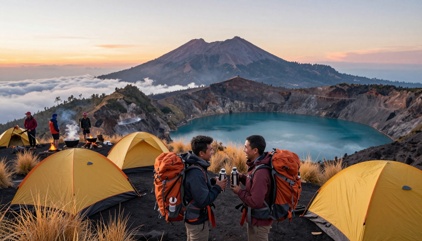 Illustration of a place to stay near Mount Rinjani