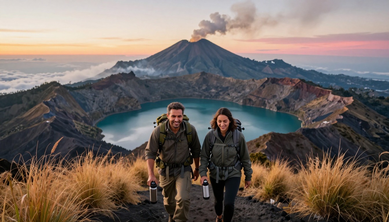 Illustration of the trail at Mount Rinjani