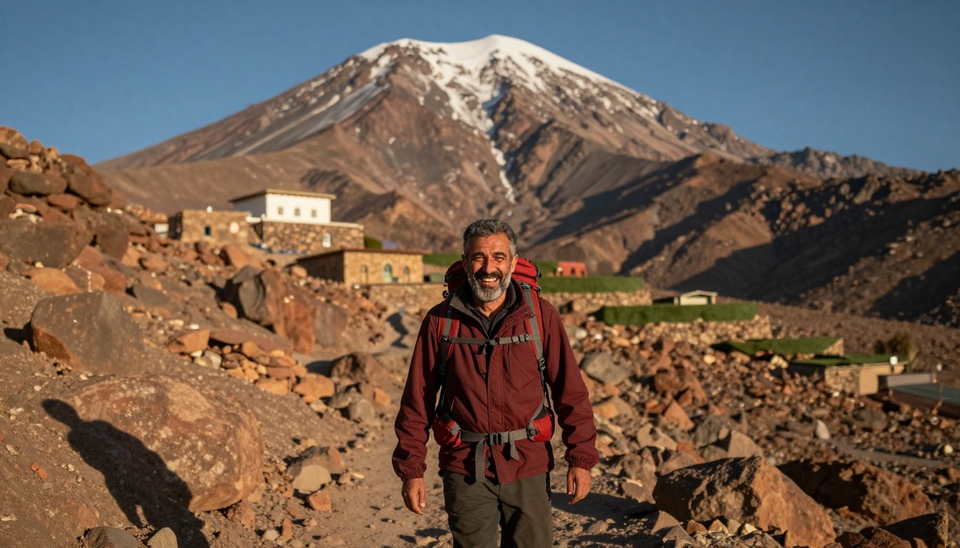 Illustration of the trail at Mount Toubkal — High Atlas