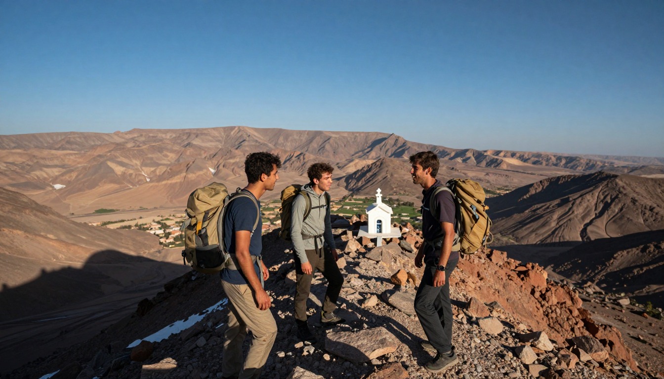 Illustration capturing a moment at Mount Toubkal — High Atlas