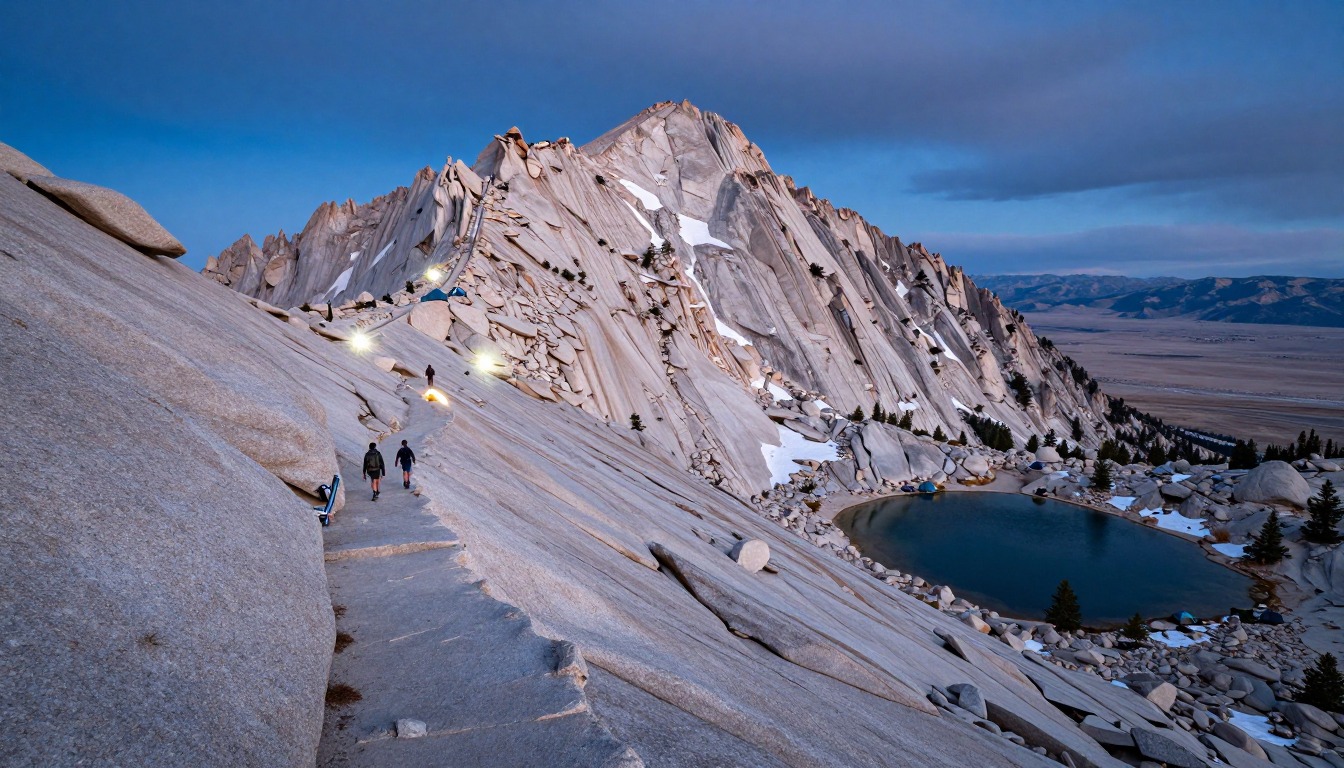 Illustration evoking Mount Whitney Trail