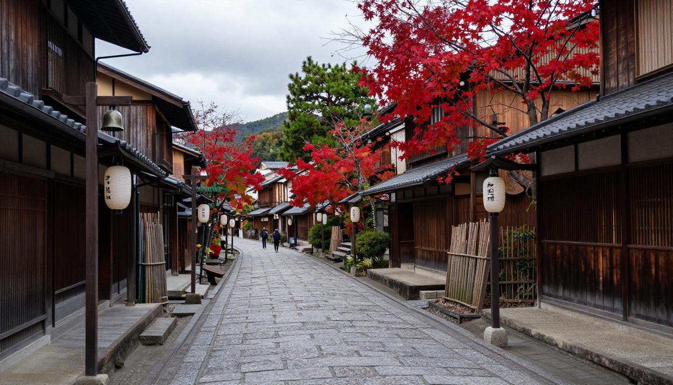 Illustration evoking Nakasendo — Magome to Tsumago