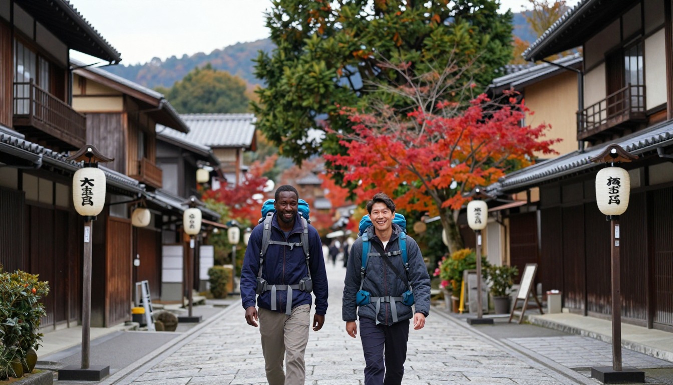 Illustration of the trail at Nakasendo — Magome to Tsumago