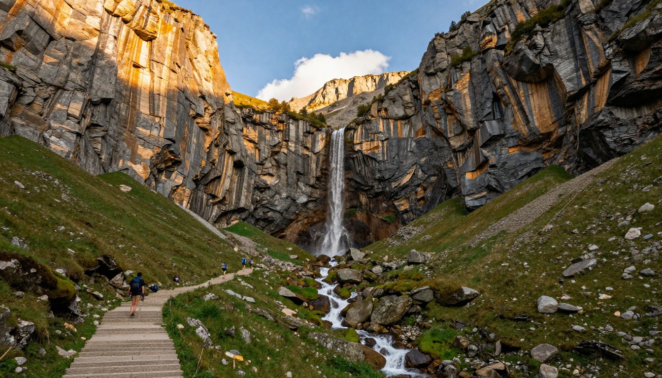 Illustration evoking Ordesa Canyon & Monte Perdido