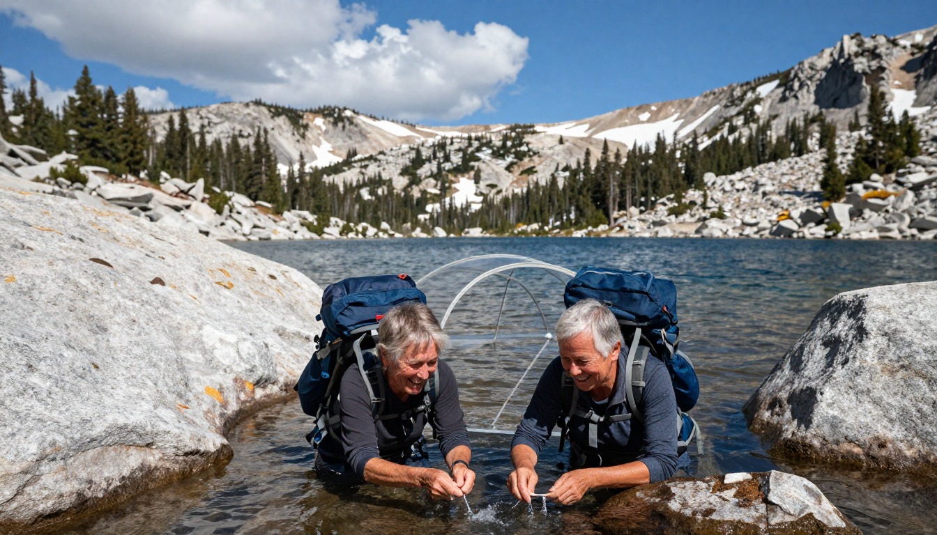 Illustration capturing a moment at PCT — High Sierra & Forester Pass