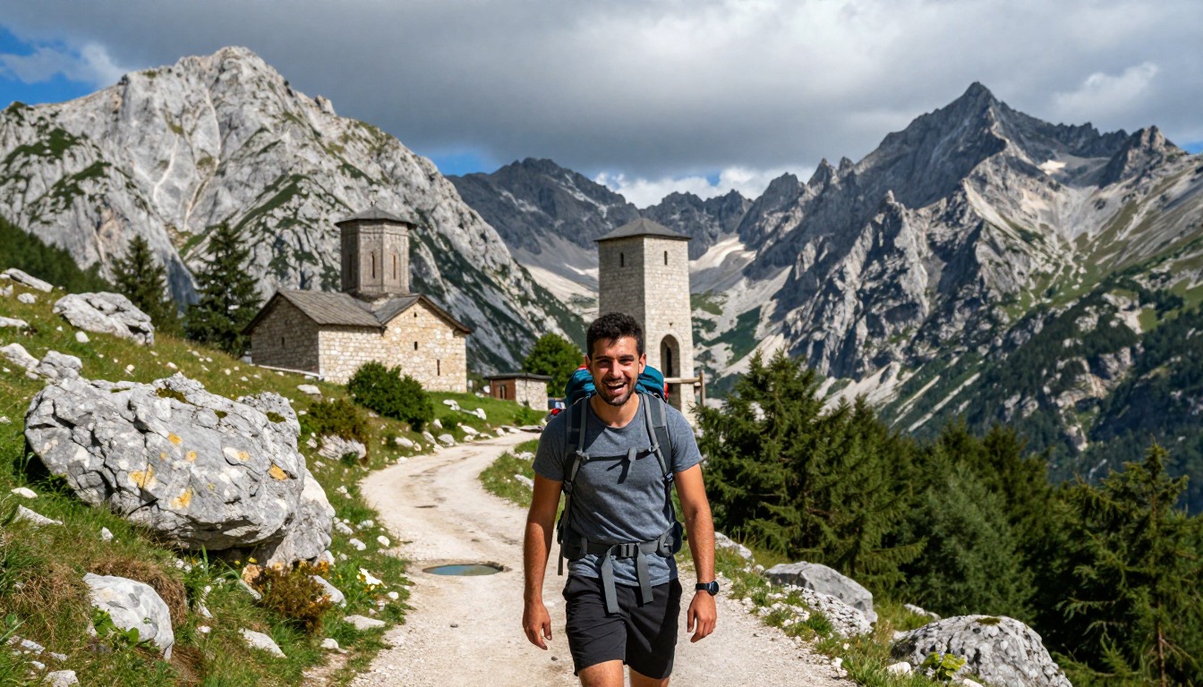 Illustration of the trail at Peaks of the Balkans — Valbona to Theth