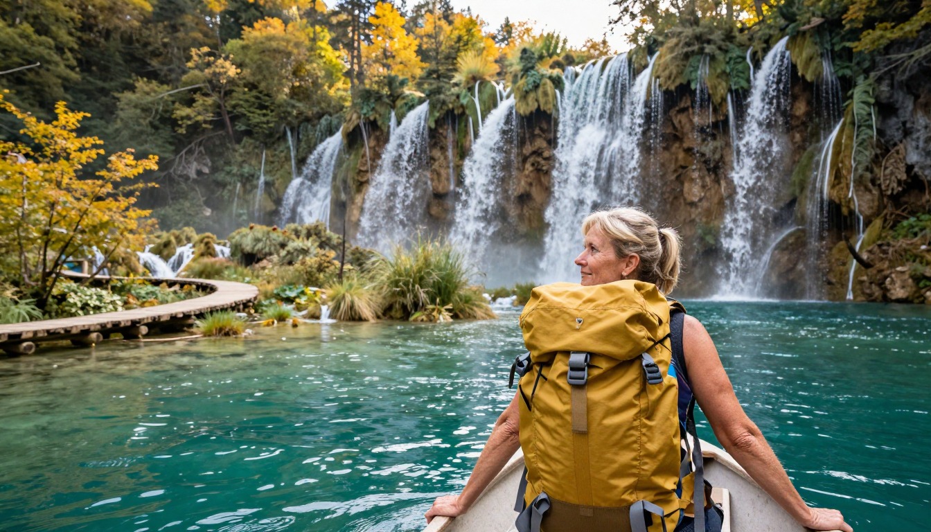 Illustration capturing a moment at Plitvice Lakes
