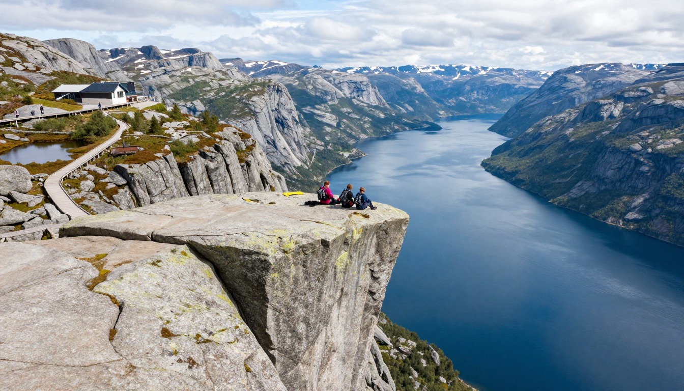 Illustration evoking Preikestolen — Pulpit Rock