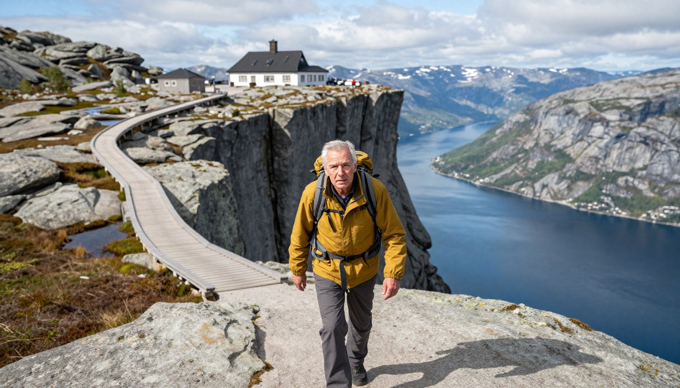 Illustration of the trail at Preikestolen — Pulpit Rock