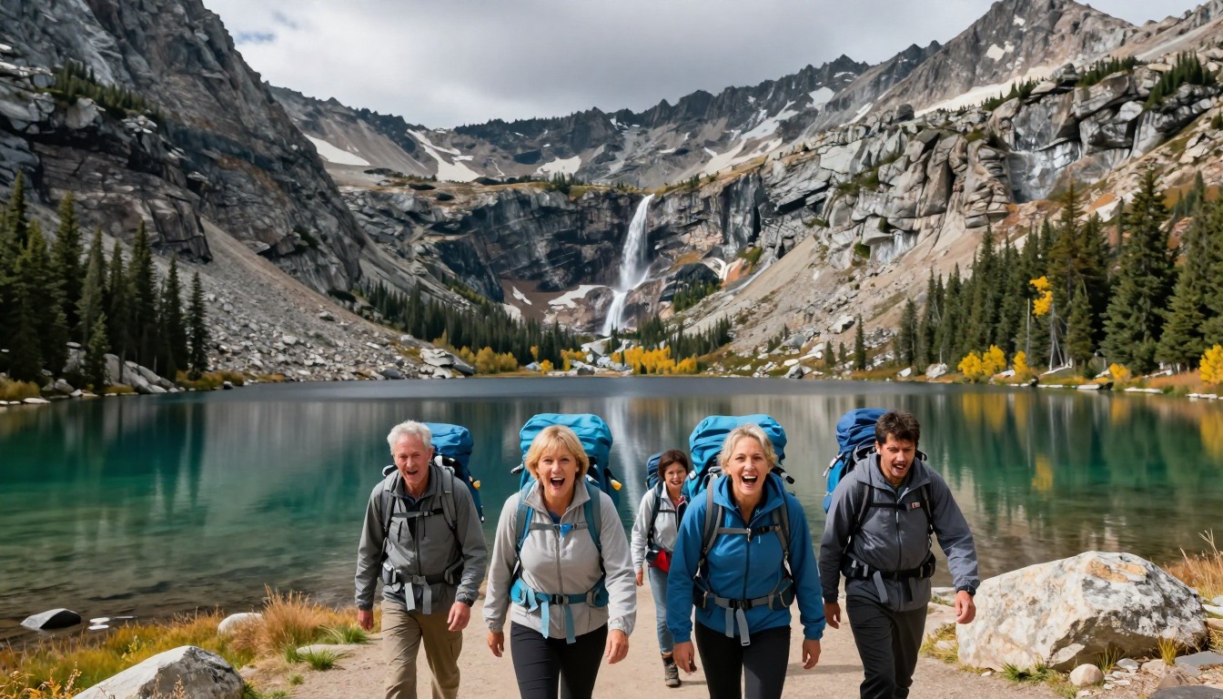 Illustration of the trail at Rocky Mountain NP — Sky Pond & Emerald Lake