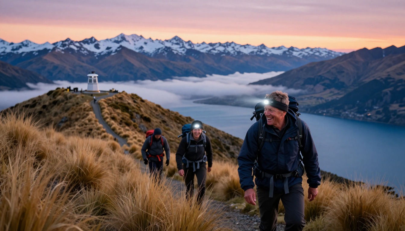 Illustration capturing a moment at Roys Peak