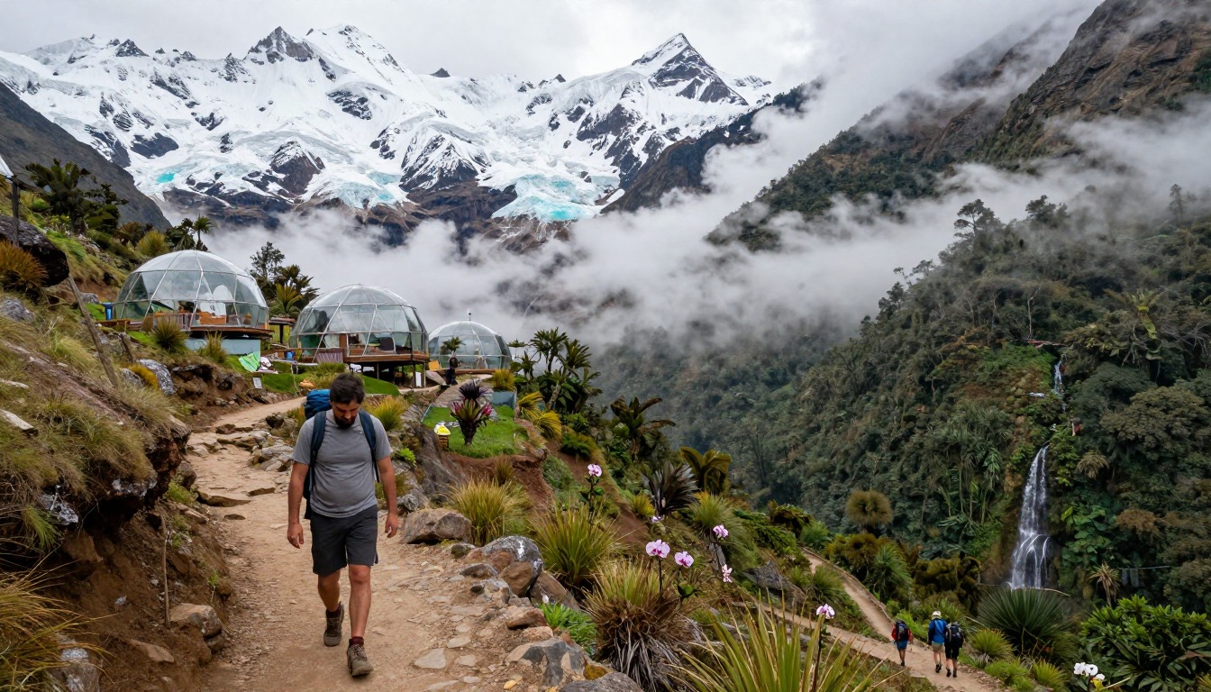 Illustration evoking Salkantay Trek