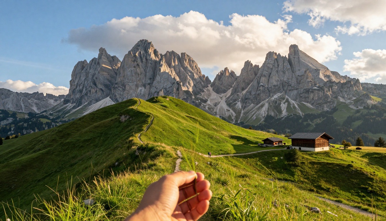 Illustration evoking Seceda & Alpe di Siusi — Val Gardena