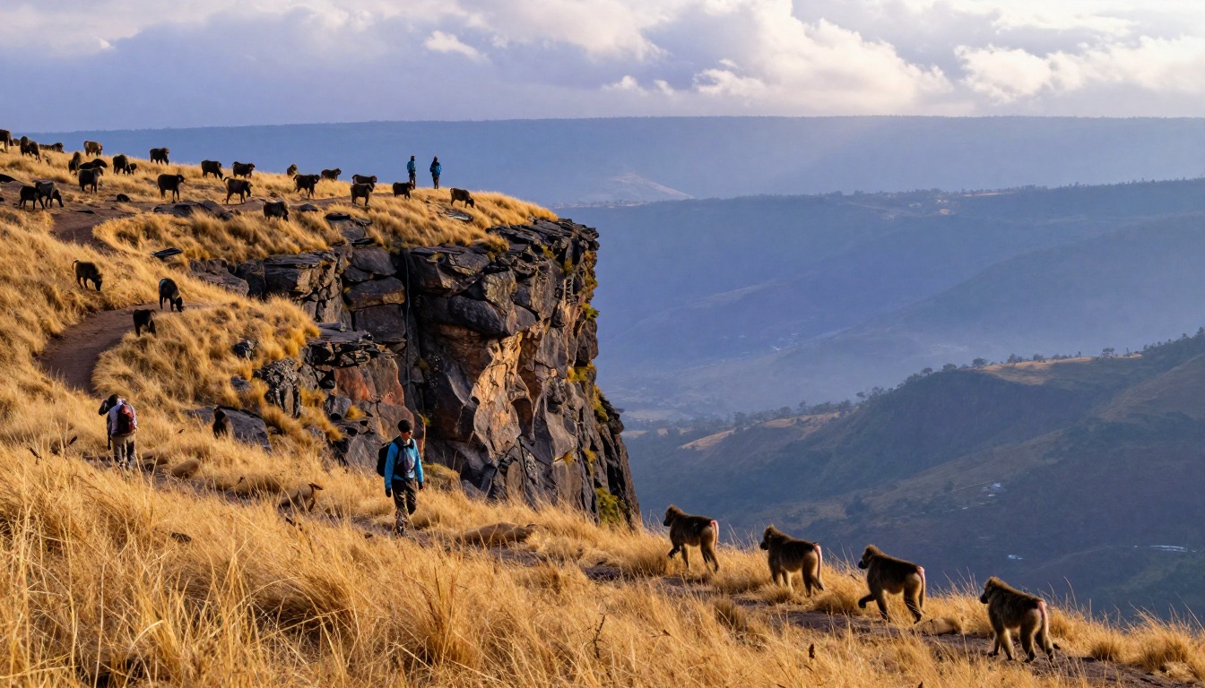 Illustration evoking Simien Mountains
