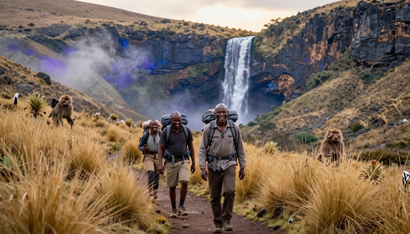 Illustration of the trail at Simien Mountains