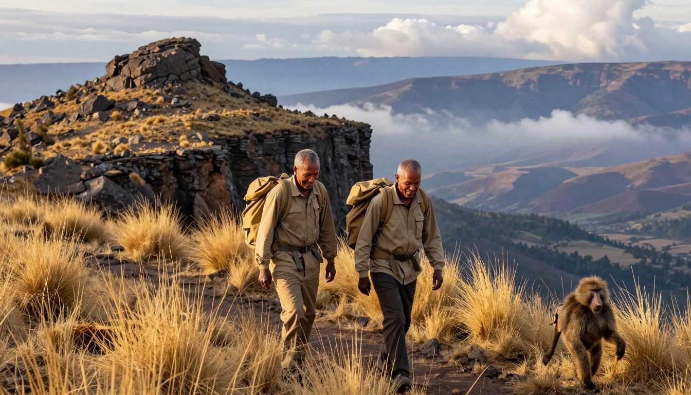 Illustration capturing a moment at Simien Mountains