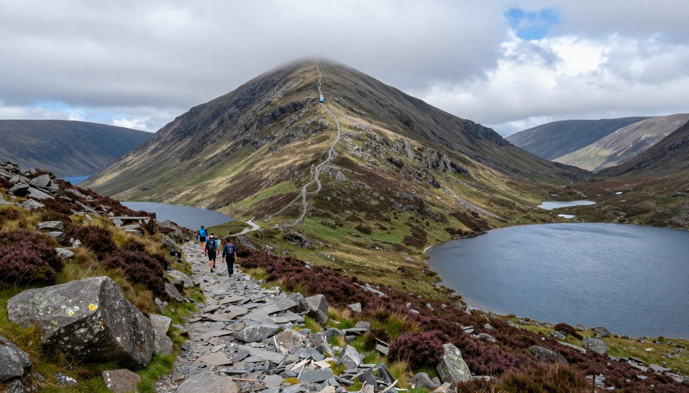 Illustration evoking Snowdon / Yr Wyddfa