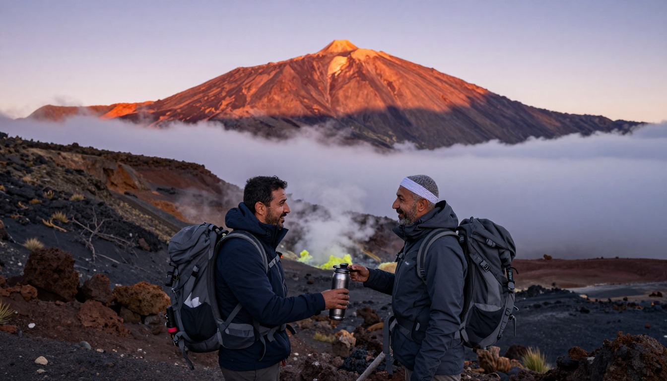 Illustration capturing a moment at Mount Teide