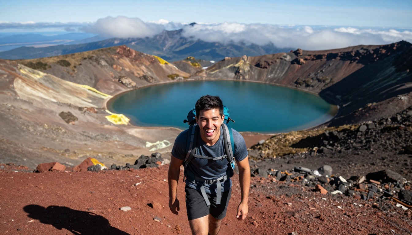 Illustration of the trail at Tongariro Alpine Crossing