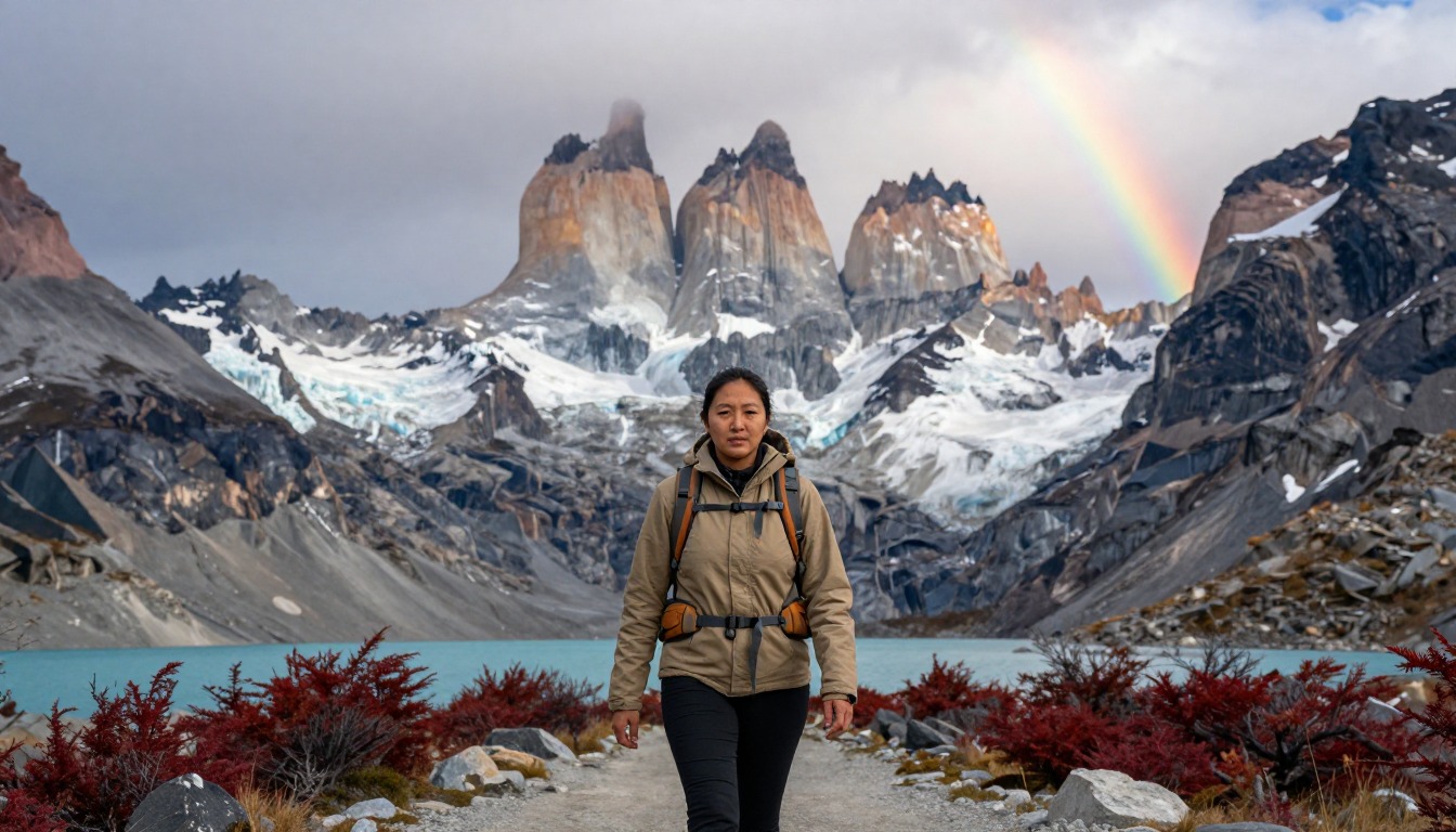 Illustration of the trail at Torres del Paine — W Trek