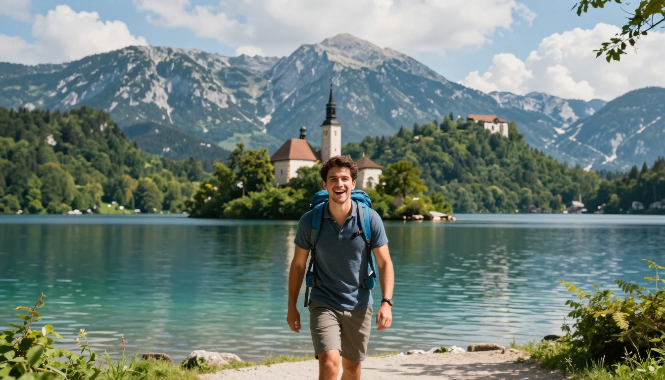 Illustration of the trail at Mount Triglav & Lake Bled