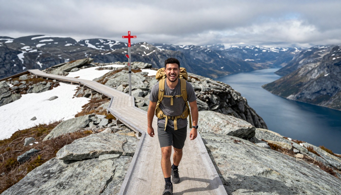 Illustration of the trail at Trolltunga