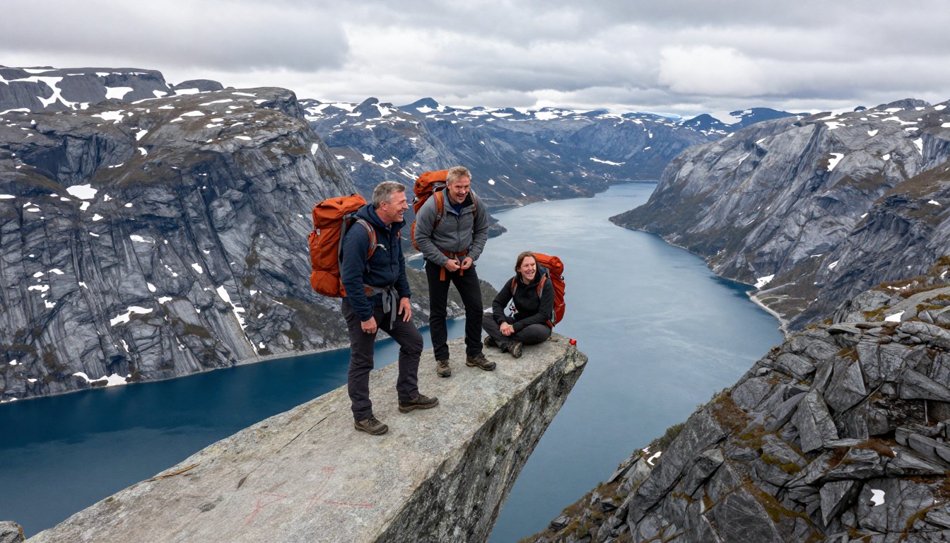 Illustration capturing a moment at Trolltunga