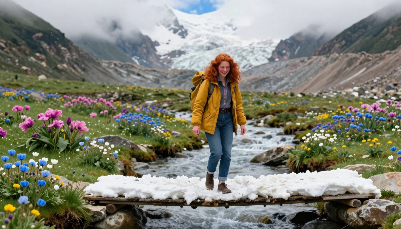 Illustration capturing a moment at Valley of Flowers