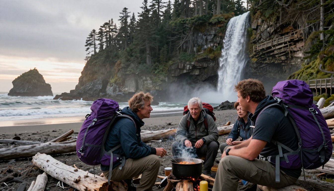Illustration capturing a moment at West Coast Trail