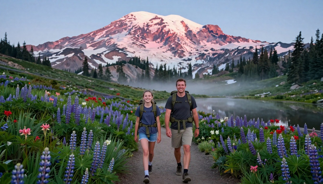 Illustration of the trail at Wonderland Trail — Mount Rainier