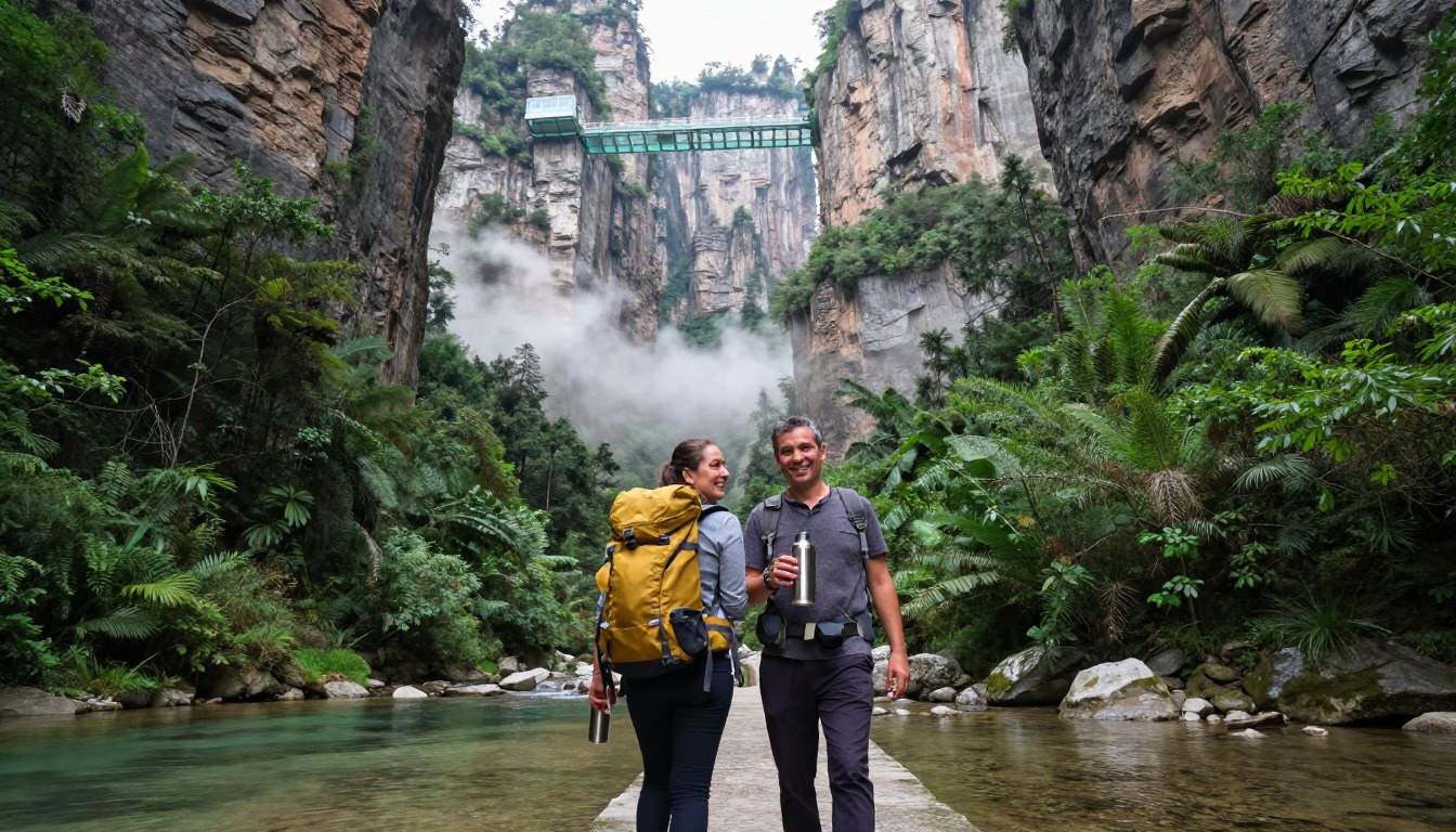 Illustration of the trail at Zhangjiajie — the Avatar Pillars