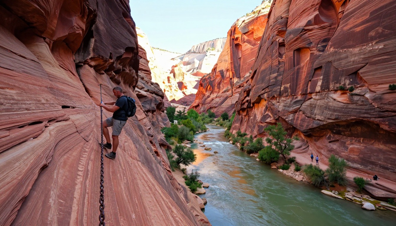 Illustration evoking Zion — Angels Landing & The Narrows